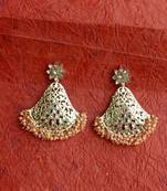 RozMili Gold Plated Polki design Traditional party Earrings for women & Girls