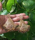 RozMili Gold Plated Polki design Traditional party Earrings for women & Girls