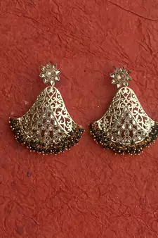 RozMili Gold Plated Polki design Traditional party Earrings for women & Girls