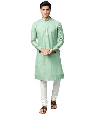 Green Cotton  men kurta 1