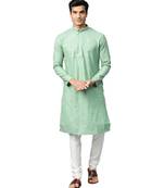 Green Cotton  men kurta