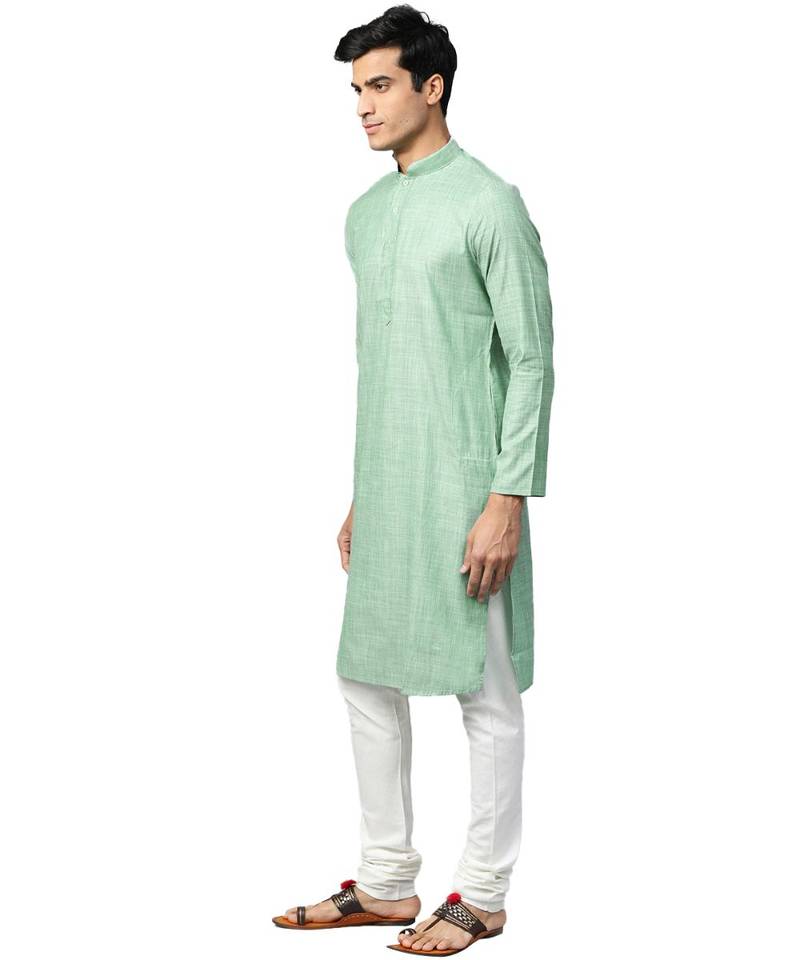 Green Cotton  men kurta
