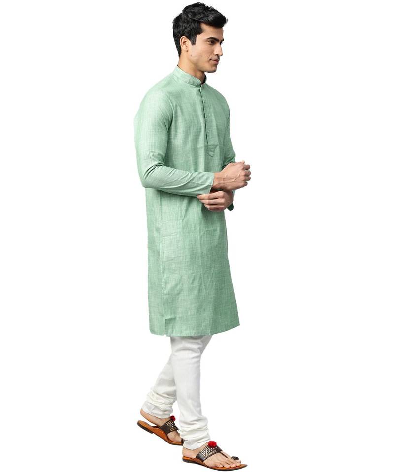 Green Cotton  men kurta