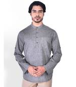 Grey Cotton  men kurta
