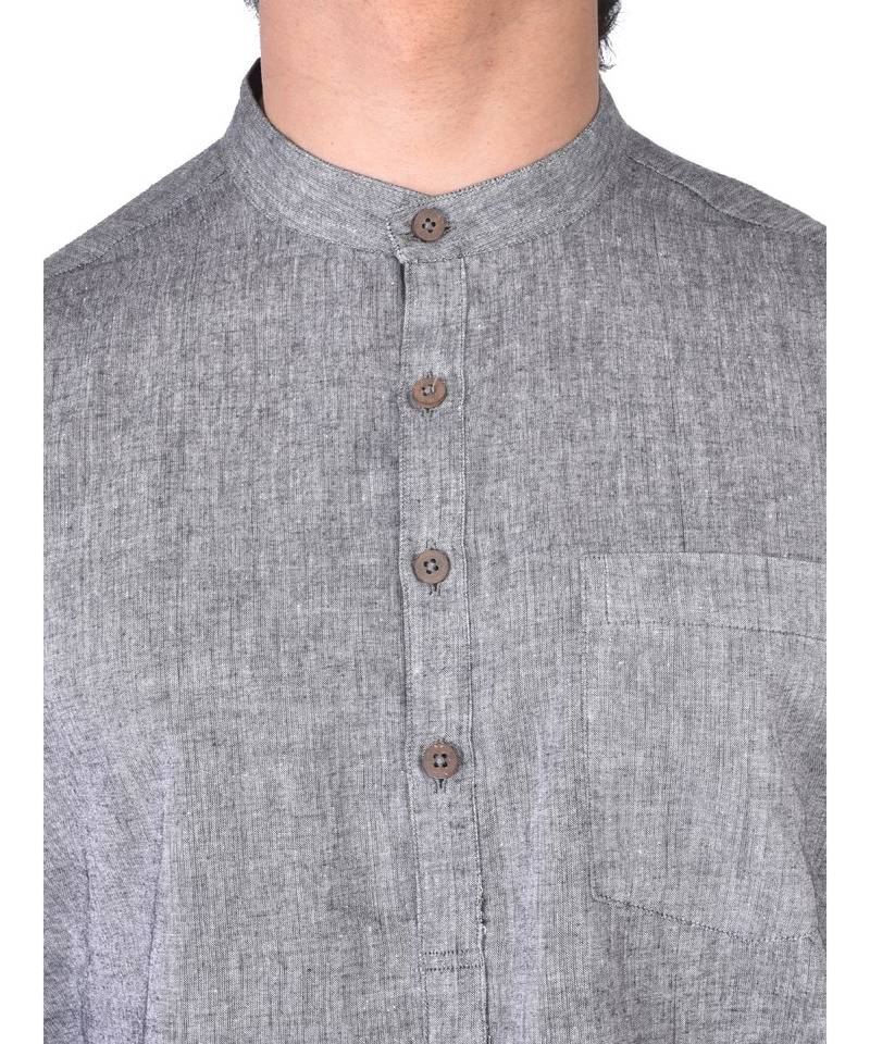 Grey Cotton  men kurta