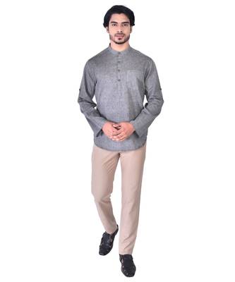 Grey Cotton  men kurta 6