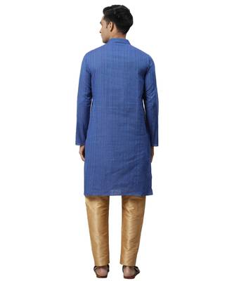 Blue Cotton  men kurta 5