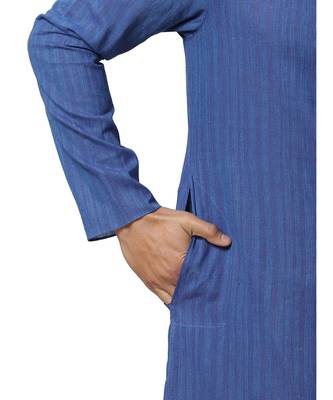Blue Cotton  men kurta 6
