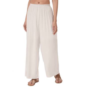 Krisha Export Regular Fit Women Off White Rayon Palazzo 1