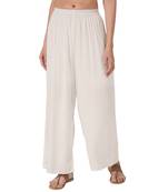 Krisha Export Regular Fit Women Off White Rayon Palazzo