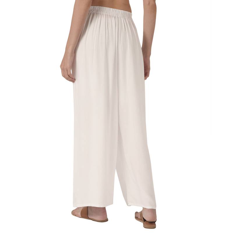Krisha Export Regular Fit Women Off White Rayon Palazzo