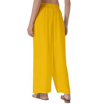 Krisha Export Regular Fit Women Mustard Rayon Palazzo 3