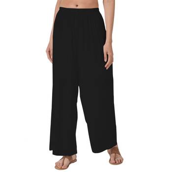 Krisha Export Regular Fit Women Black Rayon Palazzo 1