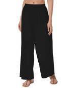 Krisha Export Regular Fit Women Black Rayon Palazzo