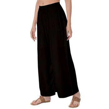 Krisha Export Regular Fit Women Black Rayon Palazzo 2