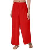 Krisha Export Regular Fit Women Red Rayon Palazzo