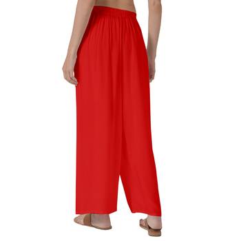 Krisha Export Regular Fit Women Red Rayon Palazzo 3