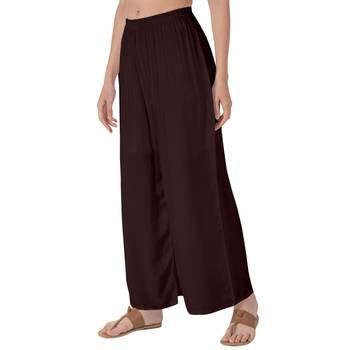 Krisha Export Regular Fit Women Coffee Rayon Palazzo 2