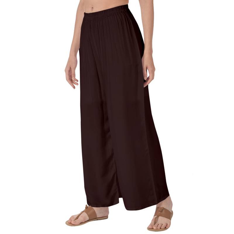 Krisha Export Regular Fit Women Coffee Rayon Palazzo