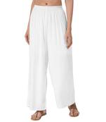 Krisha Export Regular Fit Women White Rayon Palazzo