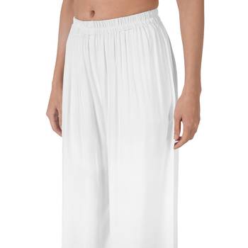 Krisha Export Regular Fit Women White Rayon Palazzo 4
