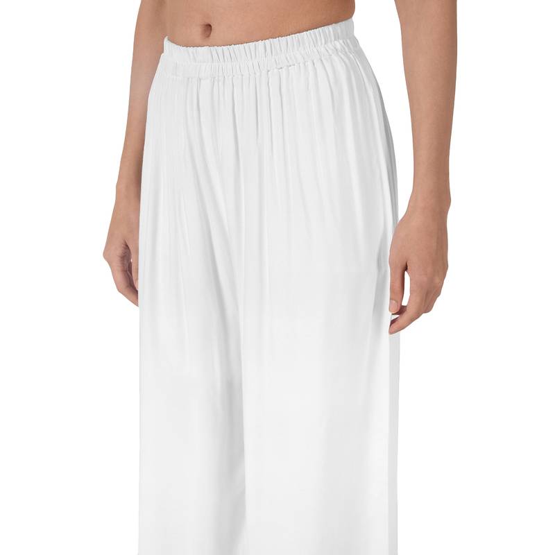 Krisha Export Regular Fit Women White Rayon Palazzo