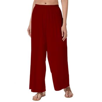 Krisha Export Regular Fit Women Maroon Rayon Palazzo 1