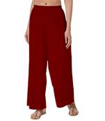 Krisha Export Regular Fit Women Maroon Rayon Palazzo