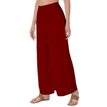 Krisha Export Regular Fit Women Maroon Rayon Palazzo 2