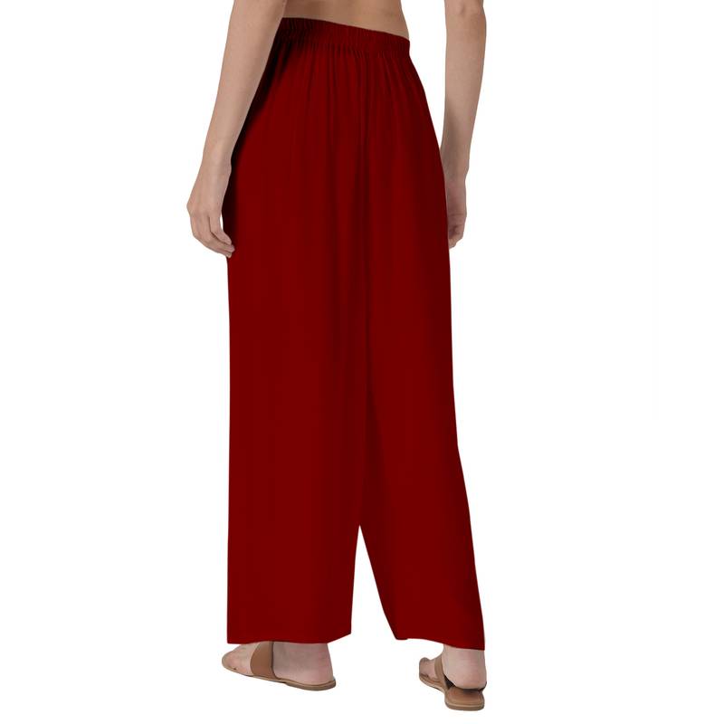 Krisha Export Regular Fit Women Maroon Rayon Palazzo