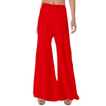 Krisha Export Regular Fit Women Red Rayon Sarara 1