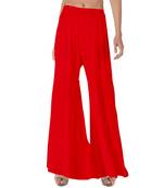 Krisha Export Regular Fit Women Red Rayon Sarara