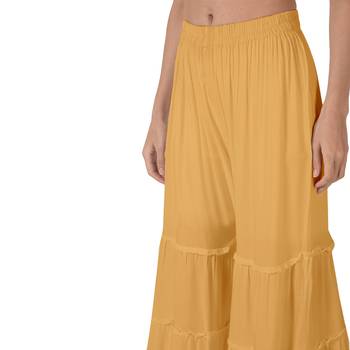 Krisha Export Regular Fit Women Beige Rayon Sarara 4