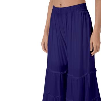 Krisha Export Regular Fit Women Navy Blue Rayon Sarara 4