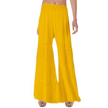 Krisha Export Regular Fit Women MustardRayon Sarara 1