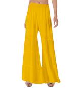 Krisha Export Regular Fit Women MustardRayon Sarara