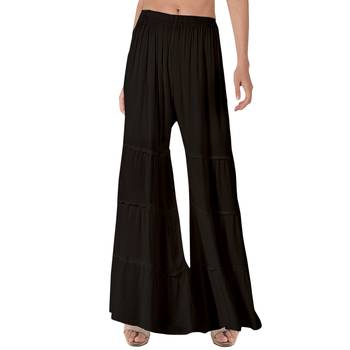 Krisha Export Regular Fit Women Black Rayon Sarara 1