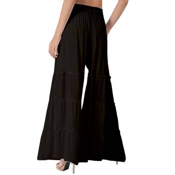 Krisha Export Regular Fit Women Black Rayon Sarara 3