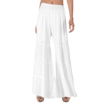Krisha Export Regular Fit Women White Rayon Sarara 1