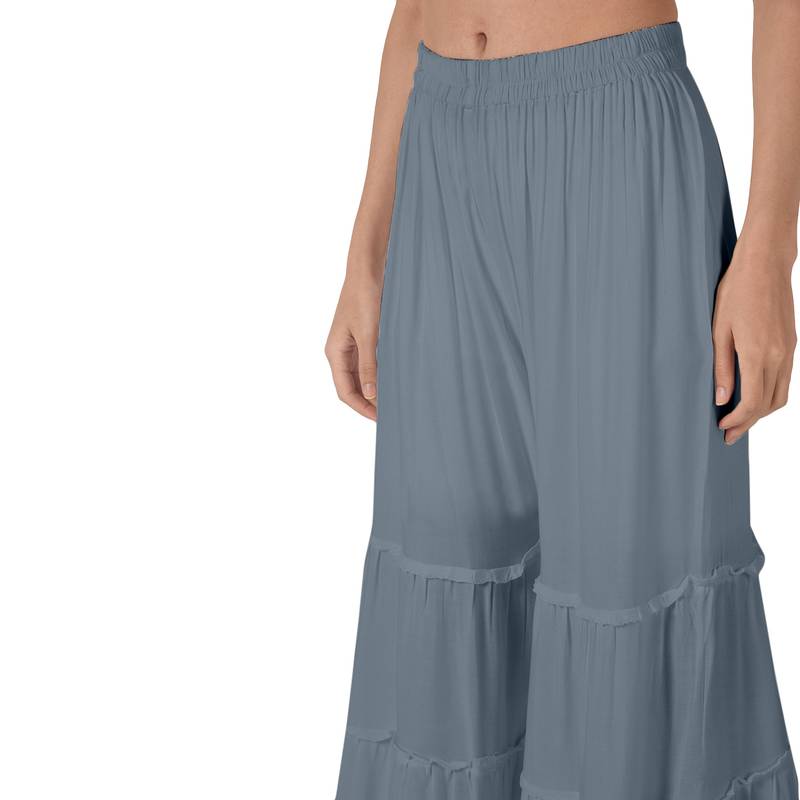 Krisha Export Regular Fit Women Grey Rayon Sarara