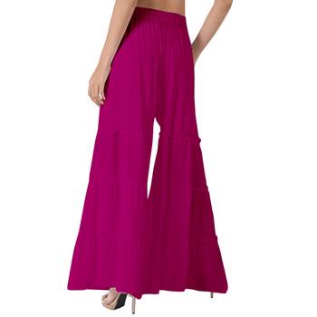 Krisha Export Regular Fit Women Rani Rayon Sarara 3