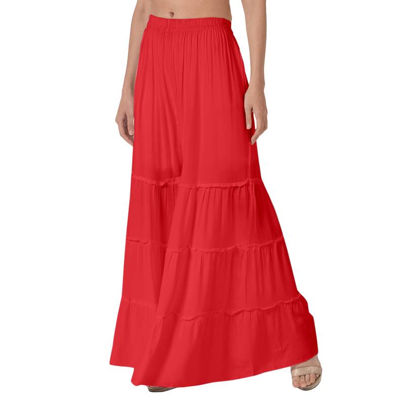 Krisha Export Regular Fit Women Gajari Rayon Sarara