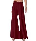 Krisha Export Regular Fit Women Maroon Rayon Sarara