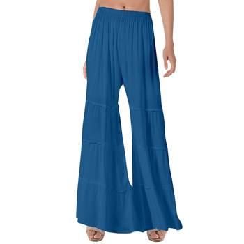 Krisha Export Regular Fit Women More Peach Rayon Sarara 1