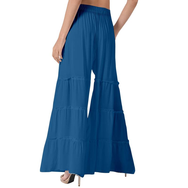 Krisha Export Regular Fit Women More Peach Rayon Sarara