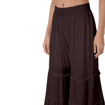 Krisha Export Regular Fit Women Coffee Rayon Sarara 4