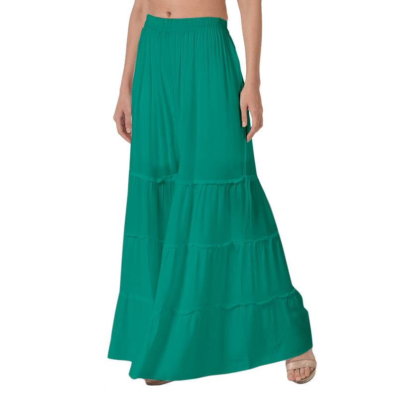 Krisha Export Regular Fit Women Rama Rayon Sarara