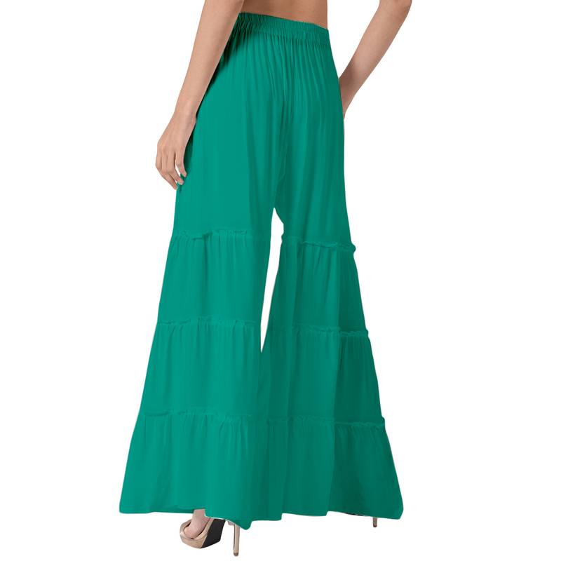 Krisha Export Regular Fit Women Rama Rayon Sarara