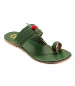 Green Womens Flat By Trends & Trades