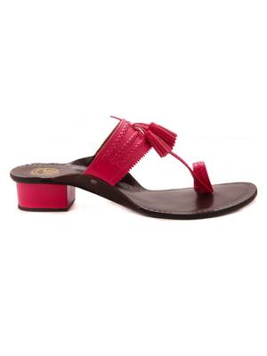 Pink Semi Heels Sandal With Tassel By Trends & Trades 2